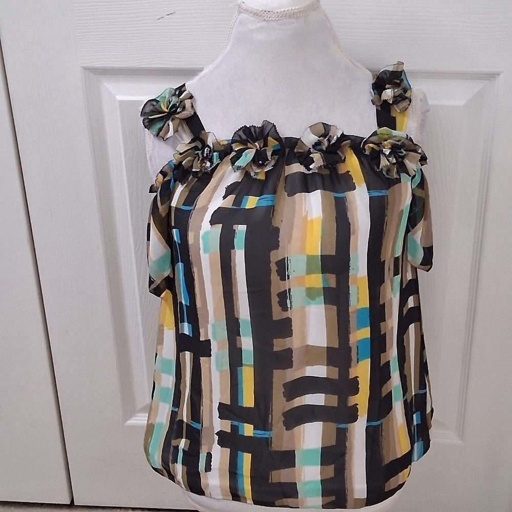 NWT Attention Short Sleeve Cold Shoulder Blouse Size XS